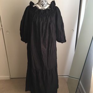 Black maxi dress with flounce at bottom